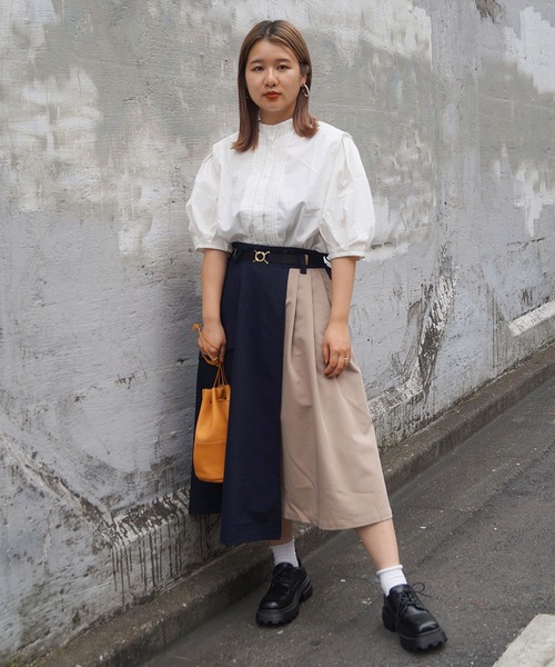 179/WG(イチナナキュウダブルジー)の「配色アシンメトリースカート(スカート・レディース・ネイビー/チェック・M)」の14枚目の写真