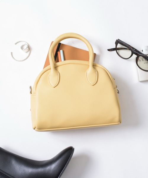 SETUP7（セットアップセブン）の「【SETUP7】フェイクレザー　ミニボストン　ショルダー　バッグ KNF（ショルダーバッグ・レディース・ブラウン/イエロー/ホワイト/ベージュ/ブラック・FREE）」の13枚目の写真