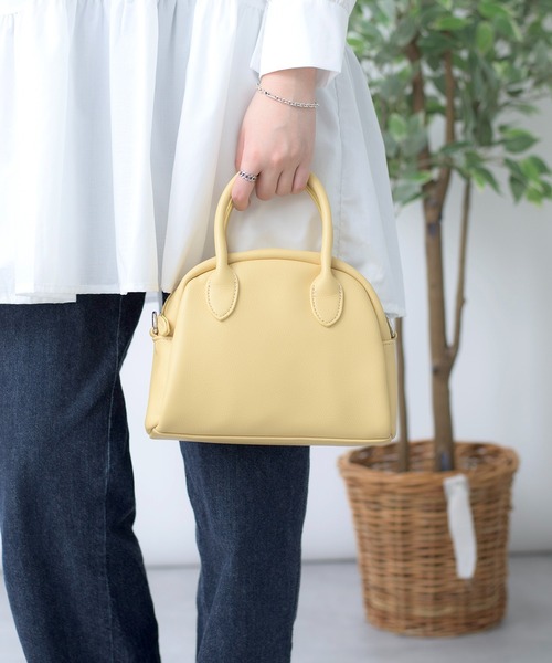 SETUP7（セットアップセブン）の「【SETUP7】フェイクレザー　ミニボストン　ショルダー　バッグ KNF（ショルダーバッグ・レディース・ブラウン/イエロー/ホワイト/ベージュ/ブラック・FREE）」の11枚目の写真