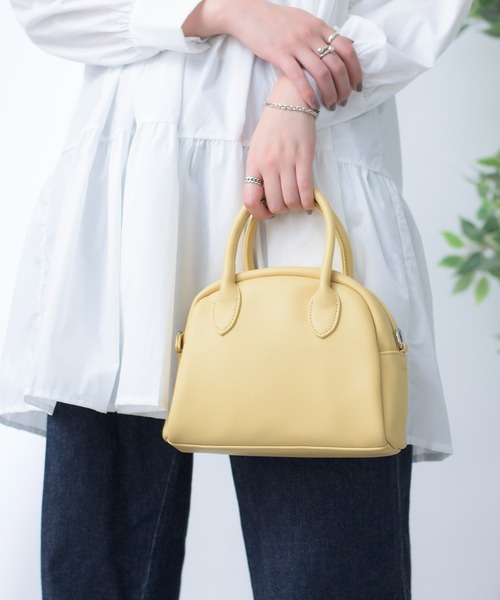 SETUP7（セットアップセブン）の「【SETUP7】フェイクレザー　ミニボストン　ショルダー　バッグ KNF（ショルダーバッグ・レディース・ブラウン/イエロー/ホワイト/ベージュ/ブラック・FREE）」の8枚目の写真