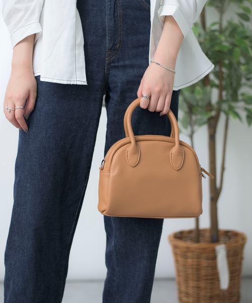 SETUP7（セットアップセブン）の「【SETUP7】フェイクレザー　ミニボストン　ショルダー　バッグ KNF（ショルダーバッグ・レディース・ブラウン/イエロー/ホワイト/ベージュ/ブラック・FREE）」の14枚目の写真