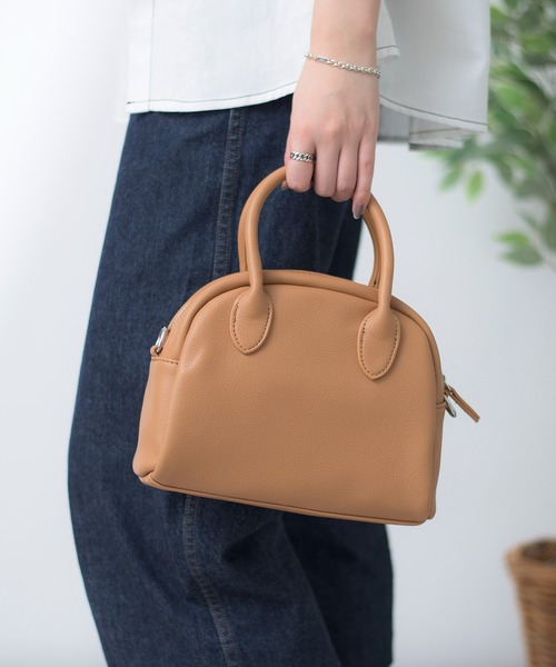 SETUP7（セットアップセブン）の「【SETUP7】フェイクレザー　ミニボストン　ショルダー　バッグ KNF（ショルダーバッグ・レディース・ブラウン/イエロー/ホワイト/ベージュ/ブラック・FREE）」の9枚目の写真