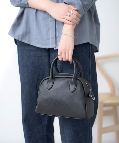 SETUP7（セットアップセブン）の「【SETUP7】フェイクレザー　ミニボストン　ショルダー　バッグ KNF（ショルダーバッグ・レディース・ブラウン/イエロー/ホワイト/ベージュ/ブラック・FREE）」の6枚目の写真