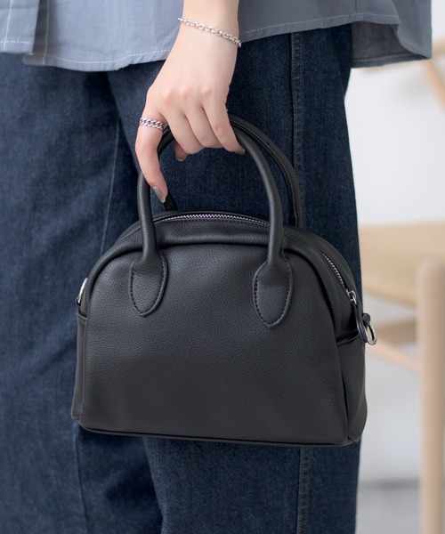 SETUP7（セットアップセブン）の「【SETUP7】フェイクレザー　ミニボストン　ショルダー　バッグ KNF（ショルダーバッグ・レディース・ブラウン/イエロー/ホワイト/ベージュ/ブラック・FREE）」の7枚目の写真