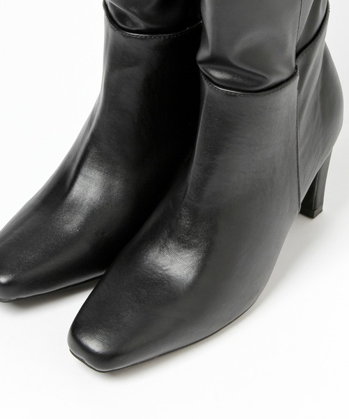 Andemiu（アンデミュウ）の「スクエアトゥロングブーツ215865（ブーツ・レディース・アイボリー/ブラック・LARGE/MEDIUM/SMALL）」の19枚目の写真