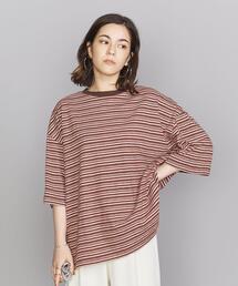 BEAUTY&YOUTH UNITED ARROWS | BY クルーネックランダムボーダー6分袖 Tシャツ(Tシャツ/カットソー)