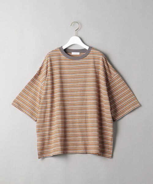 BEAUTY&YOUTH UNITED ARROWS(ビューティーアンドユースユナイテッドアローズ)の「BY クルーネックランダムボーダー6分袖 Tシャツ◆(Tシャツ/カットソー・レディース・ダークブラウン/オレンジ系その他/ネイビー・FREE)」の13枚目の写真
