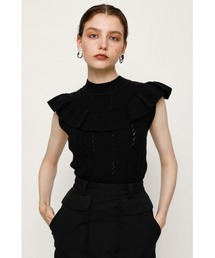 FRONT FRILL KNIT TOPS フロントフリル ニット トップス