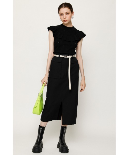 SLY（スライ）の「FRONT FRILL KNIT TOPS フロントフリル ニット トップス（ニット/セーター・レディース・グリーン/ブラウン系その他2/ホワイト系その他2/ブラック・FREE）」の14枚目の写真