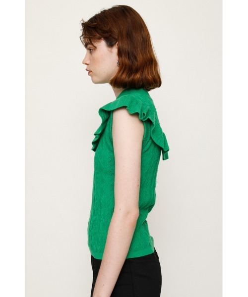 SLY（スライ）の「FRONT FRILL KNIT TOPS フロントフリル ニット トップス（ニット/セーター・レディース・グリーン/ブラウン系その他2/ホワイト系その他2/ブラック・FREE）」の21枚目の写真