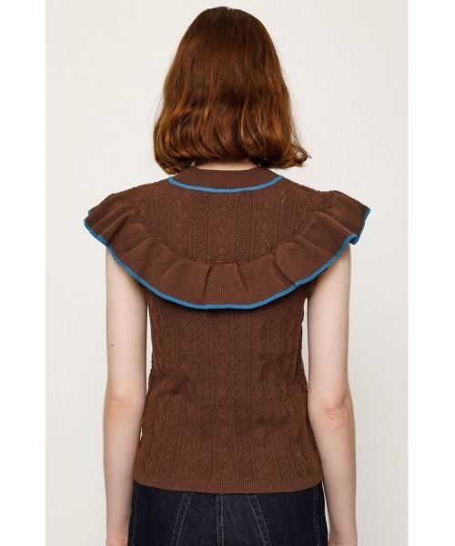 SLY（スライ）の「FRONT FRILL KNIT TOPS フロントフリル ニット トップス（ニット/セーター・レディース・グリーン/ブラウン系その他2/ホワイト系その他2/ブラック・FREE）」の15枚目の写真