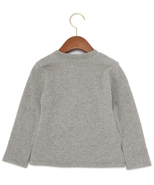 green label relaxing（グリーンレーベルリラクシング）の「【KIDS】ウラケ ハートプリントロングスリーブ（スウェット・キッズ・オフホワイト/グレー・135/125/105/95/115）」の3枚目の写真