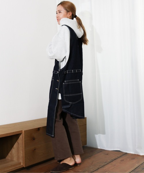 Lee（リー）の「Lee/リー　デニム＆ヒッコリー＆ダック キャンピングエプロン（エプロン・レディース・ブラック/ブラウン/カーキ/ダークインディゴブルー/ブルー系その他・FREE）」の21枚目の写真