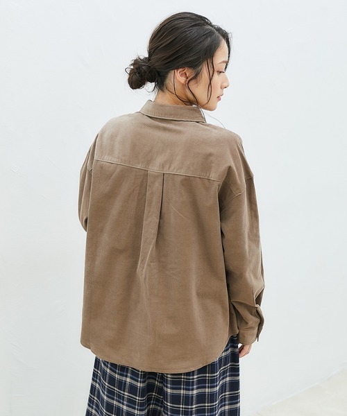 Honeys(ハニーズ)の「コーデュロイシャツ(シャツ/ブラウス・レディース・ベージュ/モカ/ピンク系その他/アイボリー/ミント・L/M/LL)」の19枚目の写真