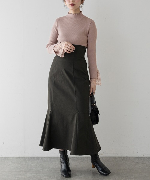 natural couture(ナチュラルクチュール)の「【大好評リバイバルアイテム】袖口レースもちもちリブタートル(ニット/セーター・レディース・ラベンダー/ブラック/アイボリー/ミント/モカ・FREE)」の15枚目の写真