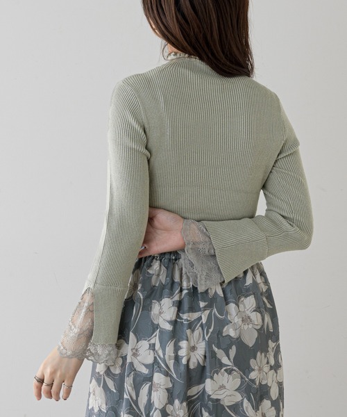 natural couture(ナチュラルクチュール)の「【大好評リバイバルアイテム】袖口レースもちもちリブタートル(ニット/セーター・レディース・ラベンダー/ブラック/アイボリー/ミント/モカ・FREE)」の19枚目の写真