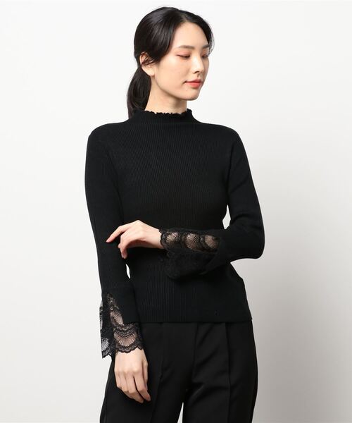 natural couture(ナチュラルクチュール)の「【大好評リバイバルアイテム】袖口レースもちもちリブタートル(ニット/セーター・レディース・ラベンダー/ブラック/アイボリー/ミント/モカ・FREE)」の13枚目の写真