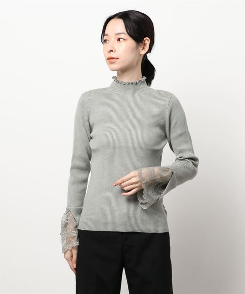 natural couture(ナチュラルクチュール)の「【大好評リバイバルアイテム】袖口レースもちもちリブタートル(ニット/セーター・レディース・ラベンダー/ブラック/アイボリー/ミント/モカ・FREE)」の21枚目の写真