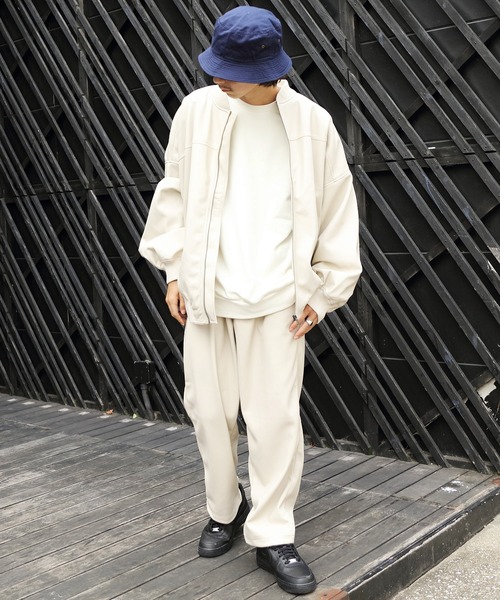 8(eight)(エイト)の「PUボマージャケット(ライダースジャケット・メンズ・アイボリー/グレイッシュブルー/ブラック・MEDIUM/LARGE)」の9枚目の写真