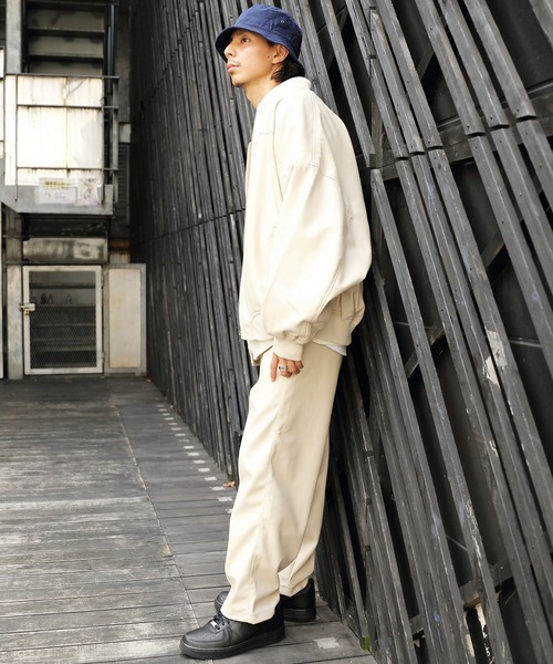 8(eight)(エイト)の「PUボマージャケット(ライダースジャケット・メンズ・アイボリー/グレイッシュブルー/ブラック・MEDIUM/LARGE)」の17枚目の写真