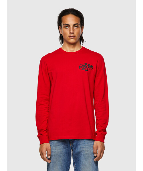 メンズ オーガニックコットン Agrai を購入できます Diesel トップス Tシャツ 長そで フロント プリント オーガニックコットン Tシャツ カットソー Tシャツ Diesel ディーゼル のファッション