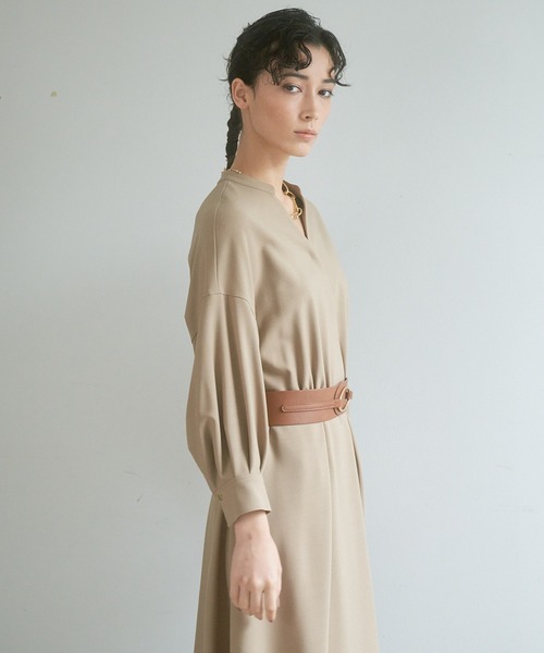 美品✨ANAYI 定価4.4万 ストレッチツイルスキッパーワンピース Aライン 美品✨ANAYI 定価4.4万 ストレッチツイルスキッパーワンピース A