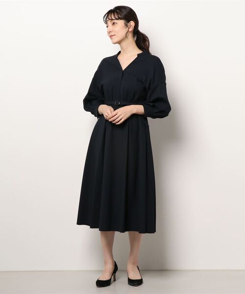 美品✨ANAYI 定価4.4万 ストレッチツイルスキッパーワンピース Aライン 美品✨ANAYI 定価4.4万 ストレッチツイルスキッパーワンピース A