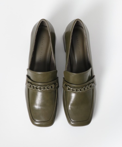 SENSE OF PLACE by URBAN RESEARCH（センスオブプレイスバイアーバンリサーチ）の「マットチェーンヒールローファー（ローファー・レディース・カーキ/ブラウン/ブラック・LARGE/MEDIUM/SMALL）」の7枚目の写真