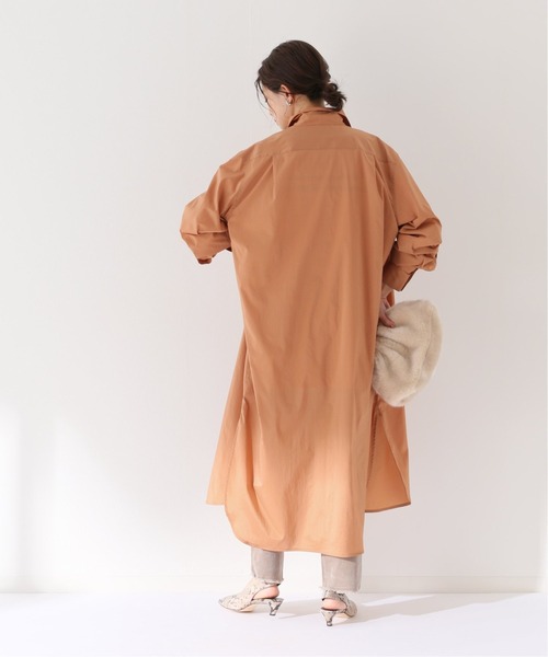 Spick & Span（スピックアンドスパン）の「#ヴィンテージライクタフタシャツワンピース◆（シャツワンピース・レディース・レンガ/サックスブルー・FREE）」の10枚目の写真