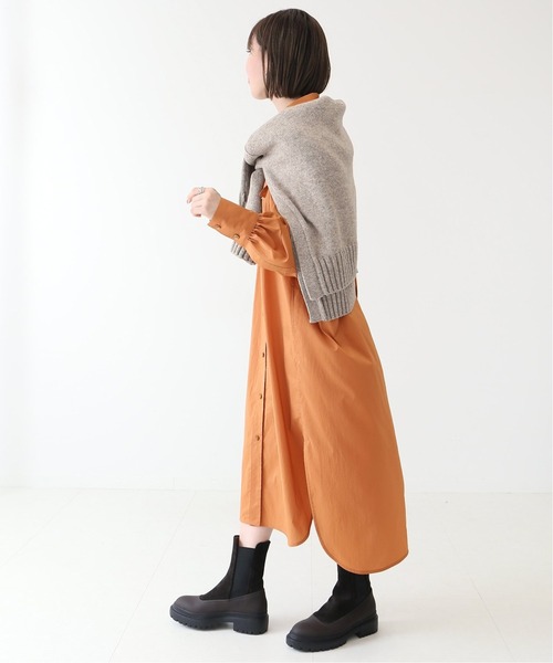 Spick & Span（スピックアンドスパン）の「#ヴィンテージライクタフタシャツワンピース◆（シャツワンピース・レディース・レンガ/サックスブルー・FREE）」の6枚目の写真