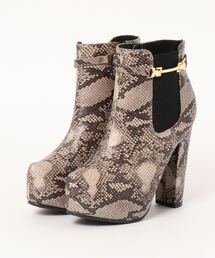 【厚底】チャンキーヒール　ビットサイドゴアブーツ　519-A