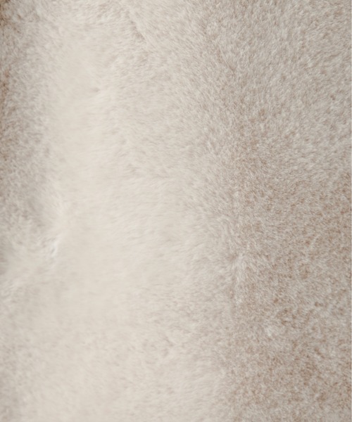 ANGIE（アンジー）の「ノーカラーエコファーコート（ノーカラーコート・レディース・ブラウン/アイボリー・FREE）」の6枚目の写真