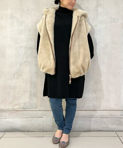 美品　ビアズリー エコファーベスト　再値下げ 美品 ビアズリー エコファーベスト 再値下げ - メルカリ