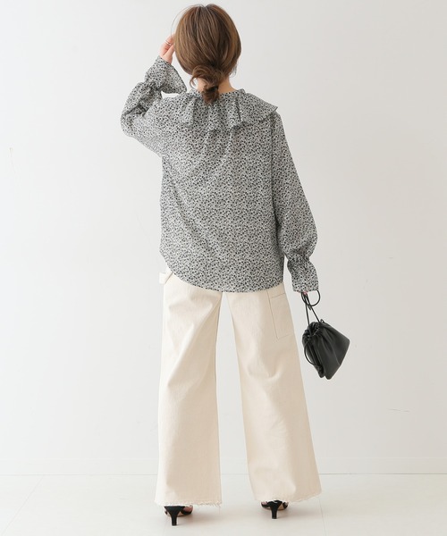 SLOBE IENA（スローブイエナ）の「フリルカラーブラウス【手洗い可能】◆（シャツ/ブラウス・レディース・ブラック/ナチュラル/パープル系その他・FREE）」の6枚目の写真