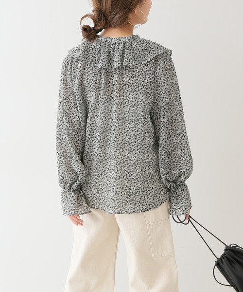 SLOBE IENA（スローブイエナ）の「フリルカラーブラウス【手洗い可能】◆（シャツ/ブラウス・レディース・ブラック/ナチュラル/パープル系その他・FREE）」の8枚目の写真