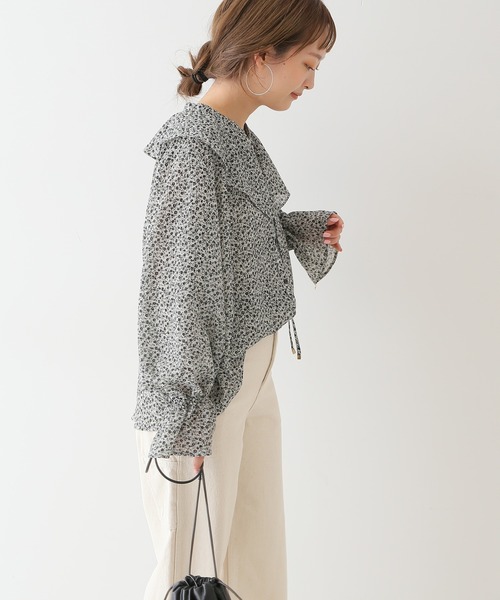 SLOBE IENA（スローブイエナ）の「フリルカラーブラウス【手洗い可能】◆（シャツ/ブラウス・レディース・ブラック/ナチュラル/パープル系その他・FREE）」の9枚目の写真