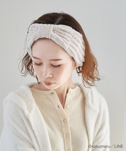 ROPE' PICNIC(ロペピクニック)の「【うさまる×ROPE' PICNIC】マシュマロタッチヘアターバン(ヘアバンド・レディース・ピンク/キナリ・FREE)」の7枚目の写真