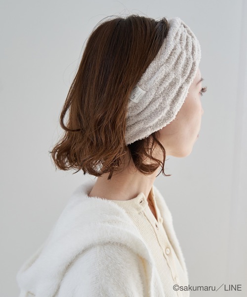 ROPE' PICNIC(ロペピクニック)の「【うさまる×ROPE' PICNIC】マシュマロタッチヘアターバン(ヘアバンド・レディース・ピンク/キナリ・FREE)」の6枚目の写真