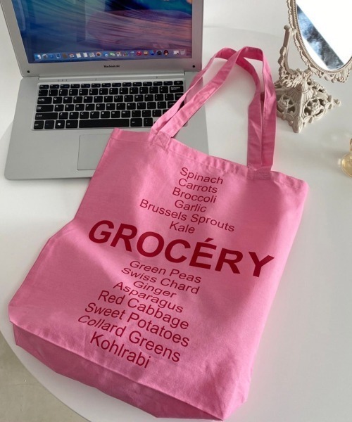 LAC-VERT（ラック・ヴェール）の「カラーコットントートバッグ（トートバッグ・レディース・イエロー/グリーン/ピンク・FREE）」の5枚目の写真