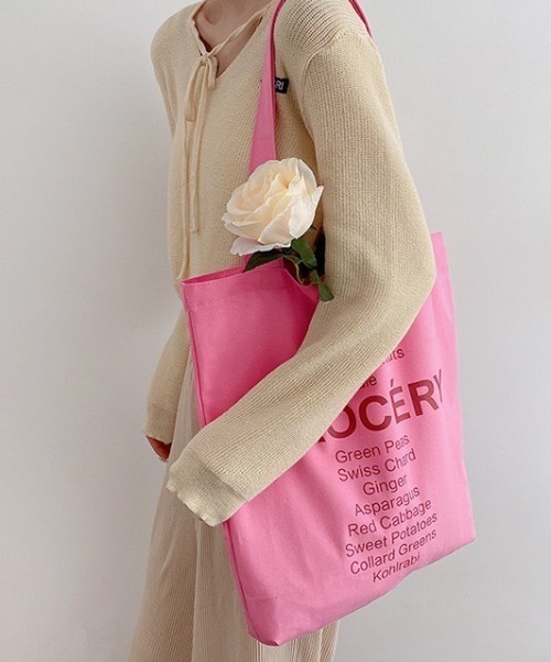 LAC-VERT（ラック・ヴェール）の「カラーコットントートバッグ（トートバッグ・レディース・イエロー/グリーン/ピンク・FREE）」の15枚目の写真