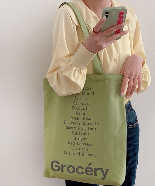 LAC-VERT（ラック・ヴェール）の「カラーコットントートバッグ（トートバッグ・レディース・イエロー/グリーン/ピンク・FREE）」の4枚目の写真