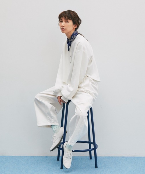 and R（アンドアール）の「スウェットカーディガン（カーディガン/ボレロ・レディース・ホワイト/ブラック・FREE）」の11枚目の写真