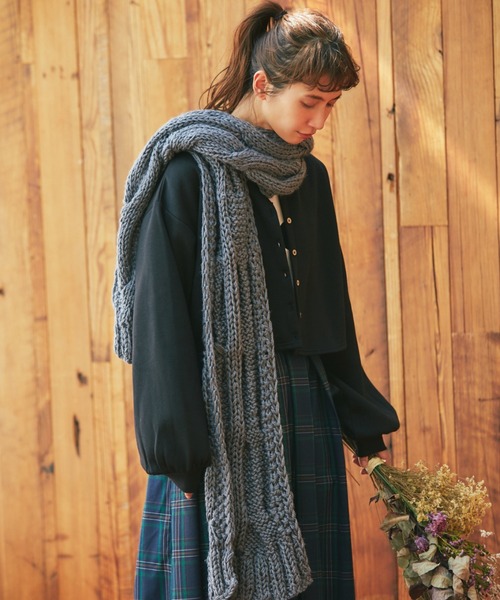 and R（アンドアール）の「スウェットカーディガン（カーディガン/ボレロ・レディース・ホワイト/ブラック・FREE）」の14枚目の写真