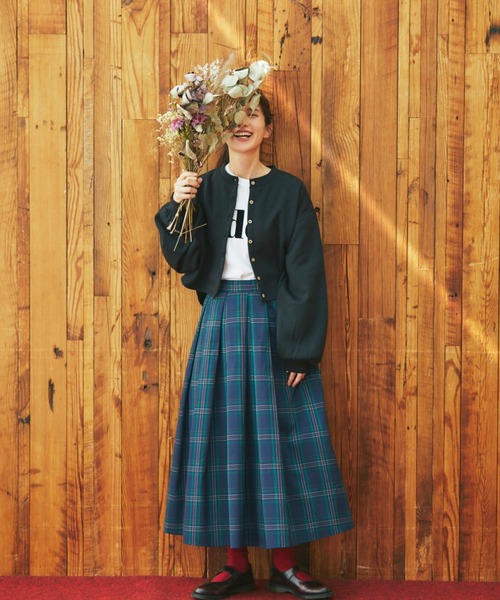 and R（アンドアール）の「スウェットカーディガン（カーディガン/ボレロ・レディース・ホワイト/ブラック・FREE）」の3枚目の写真