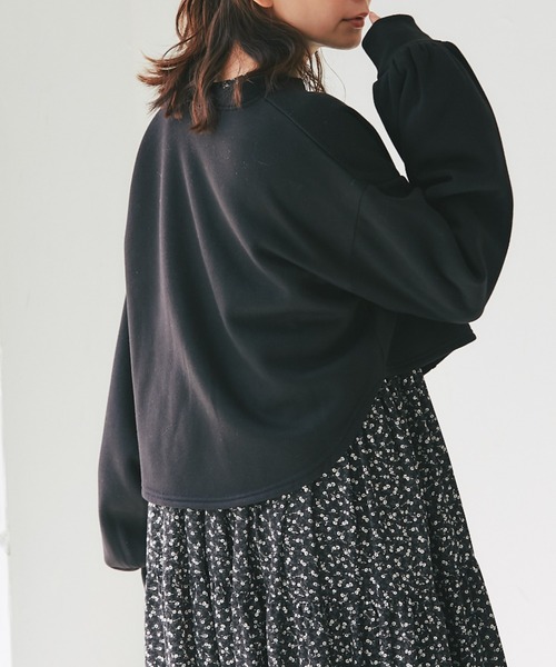 and R（アンドアール）の「スウェットカーディガン（カーディガン/ボレロ・レディース・ホワイト/ブラック・FREE）」の5枚目の写真