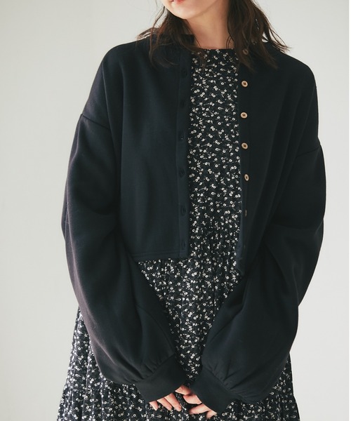 and R（アンドアール）の「スウェットカーディガン（カーディガン/ボレロ・レディース・ホワイト/ブラック・FREE）」の10枚目の写真