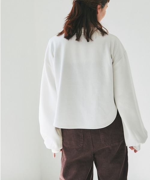 and R（アンドアール）の「スウェットカーディガン（カーディガン/ボレロ・レディース・ホワイト/ブラック・FREE）」の4枚目の写真