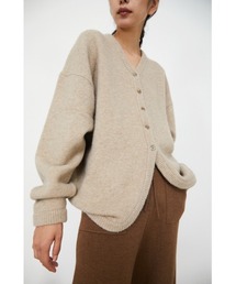Back volume knit cardigan