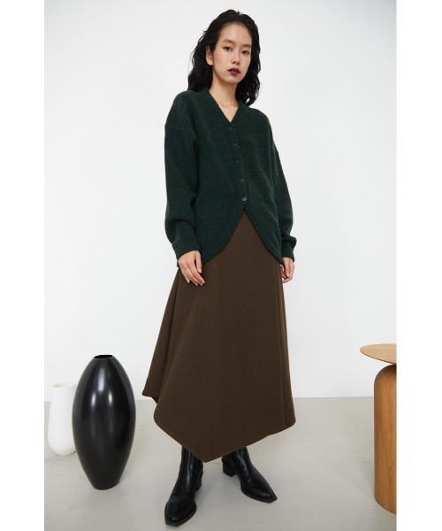 RIM.ARK(リムアーク)の「Back volume knit cardigan(カーディガン/ボレロ・レディース・グリーン/ブラック/ベージュ・FREE)」の7枚目の写真