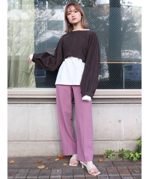 MURUA（ムルーア）の「タックハイウエストパンツ（スラックス・レディース・ブラック/パープル/その他1・1/2）」の19枚目の写真